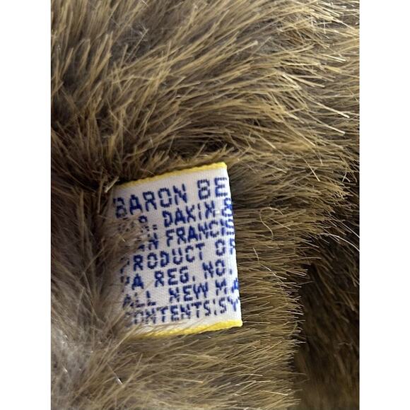 Vintage Dakin Baron Bear Plush‎ 1986 Limited Edition Brown Teddy Bear Jointed - Picture 7 of 10